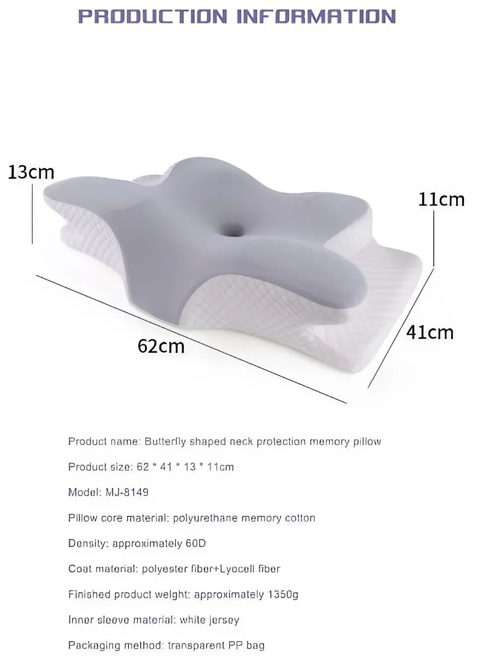 Orthopedic Memory Foam Butterfly Pillow