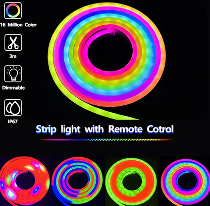 Neon LED (RGB/RGBIC) Strip Lights with Music Sync