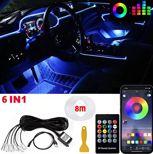 RGB LED Car Interior Ambient Strip Lights with APP Control