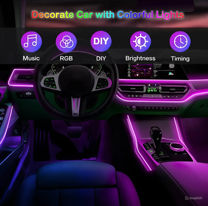 RGB LED Car Interior Ambient Strip Lights with APP Control