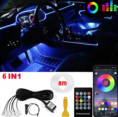 RGB LED Car Interior Ambient Strip Lights with APP Control