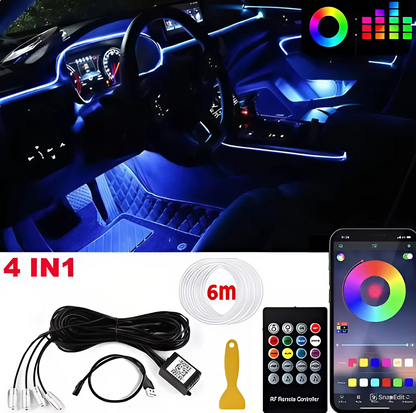 RGB LED Car Interior Ambient Strip Lights with APP Control